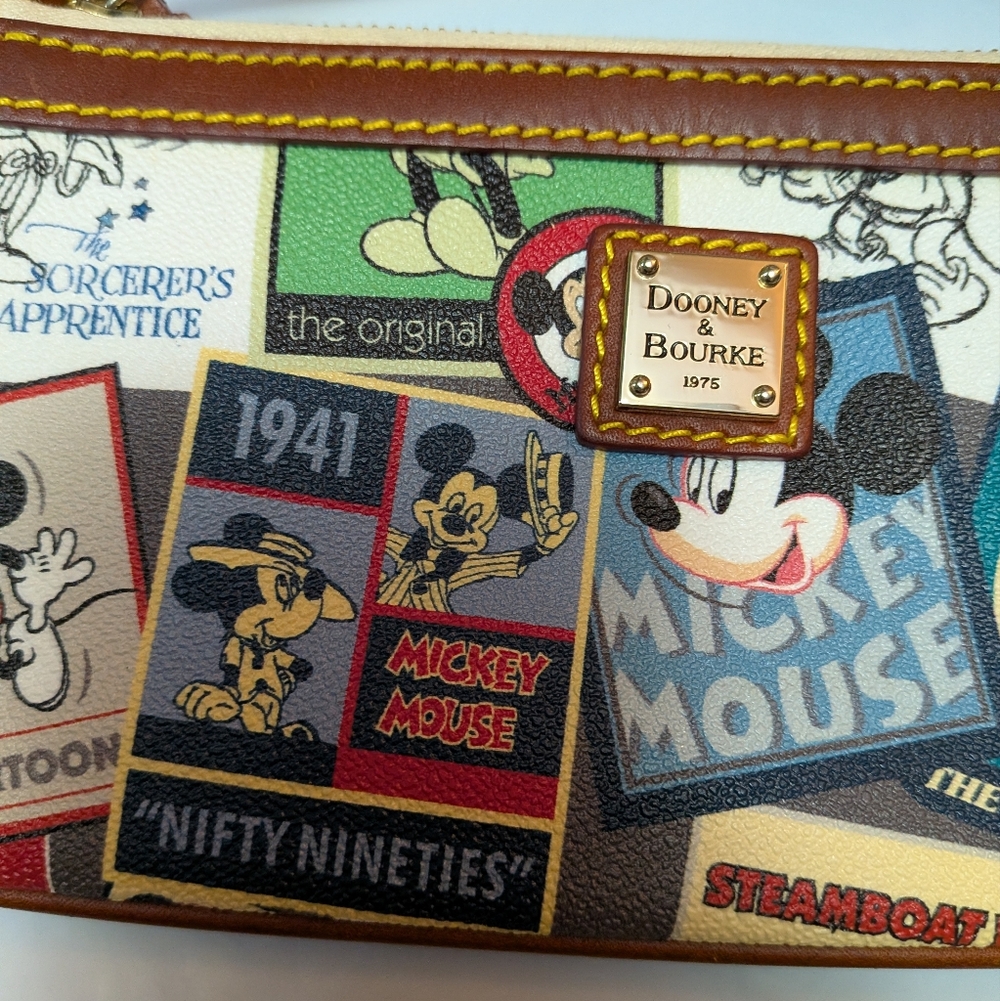 Dooney & Bourke Mickey Mouse Thru The Years Wristlet - Picture 2 of 11